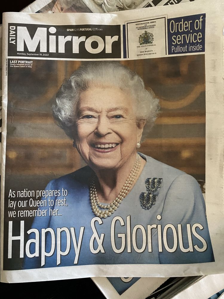 Jornais estrangeiros Morte Rainha Elizabeth II -