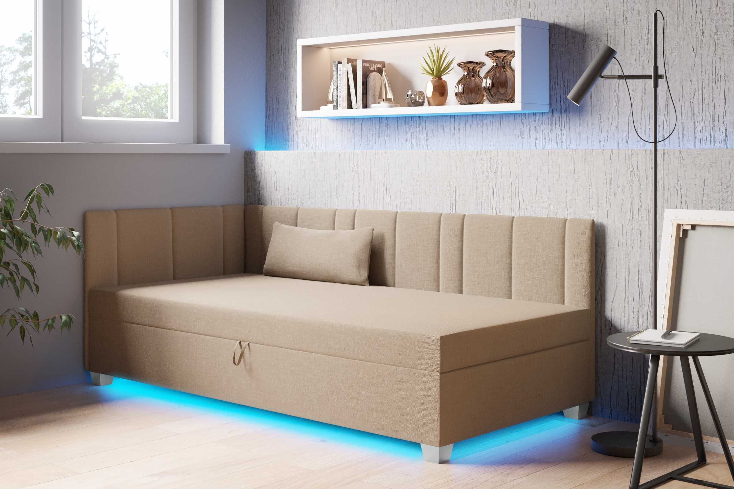 Tapczan Sofa Wersalka materac w cenie oświetlenie Led szybka wysyłka