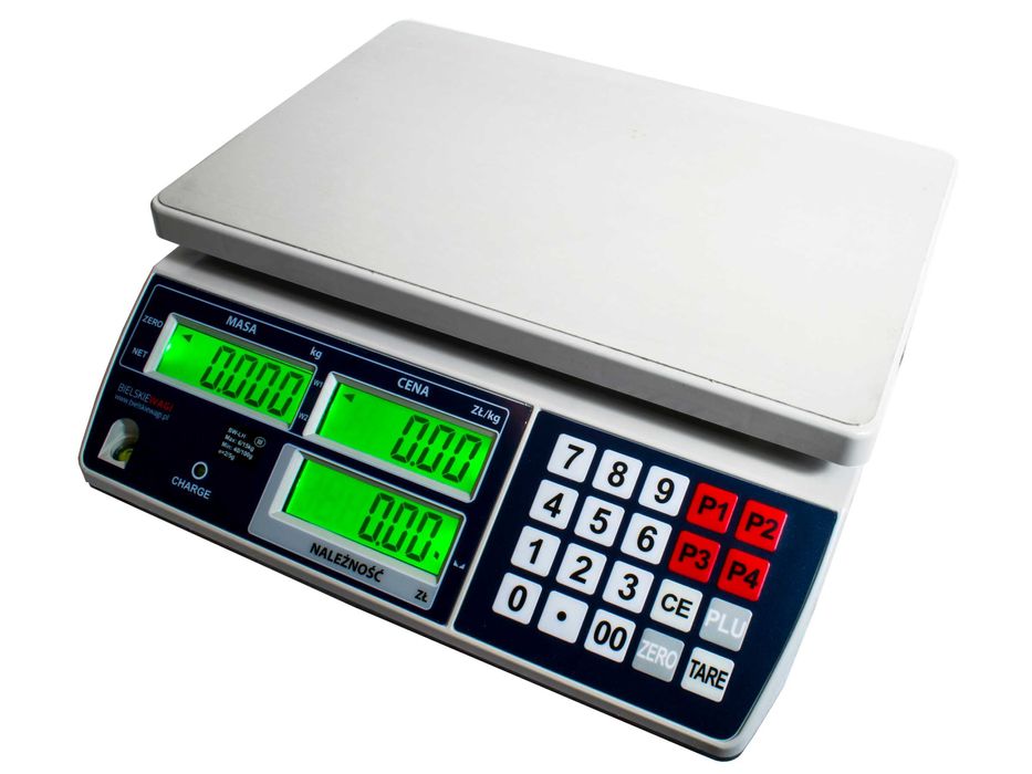 Elektroniczna Waga Kalkulacyjna Sklepowa 15kg LCD Z LEGALIZACJĄ AKU