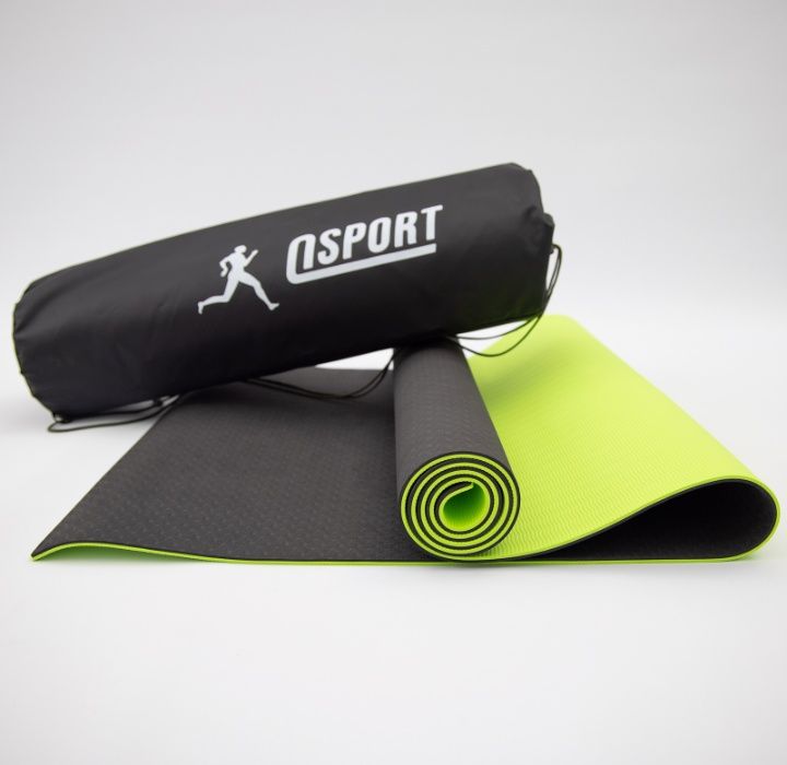 Коврик для йоги фитнеса + чехол (мат спортивный) OSPORT TPE 6мм