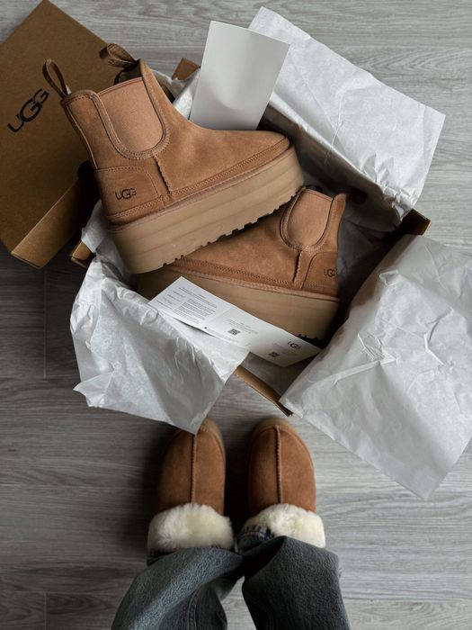 Угги/Угг/Уггі/Уги/Угі/UGG Australia Platform Chelsea Boot Chestnut