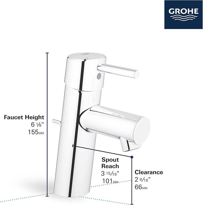 Grohe Concetto 3420700 новий Змішувач для умивальника +донний клапан