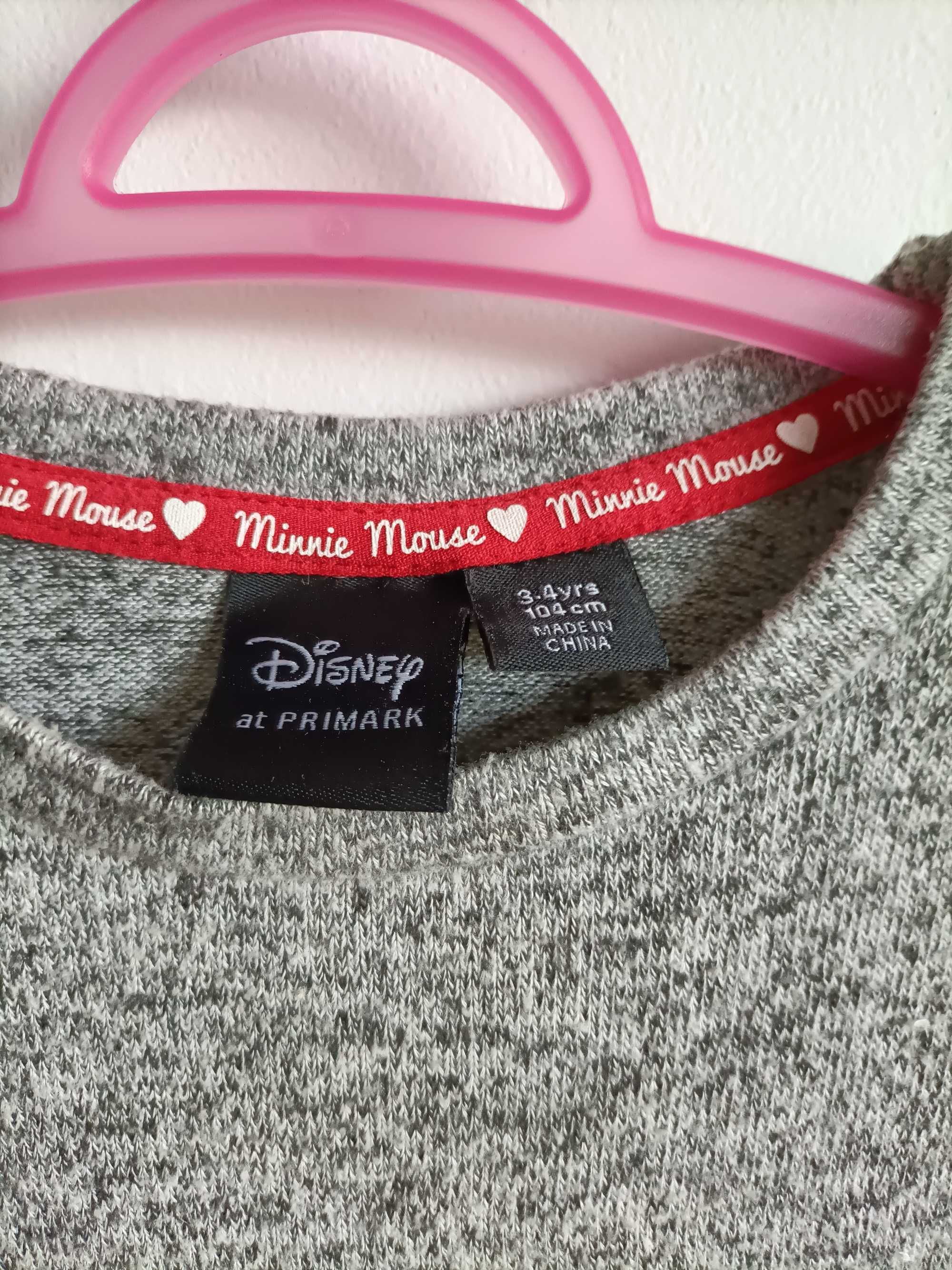 Primark sweterek bluza Minnie dla dziewczynki 3-4lata 98-104cm szara