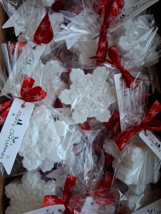 Śnieżynki Świąteczne mydelka /upominek podziękowanie dla klientów