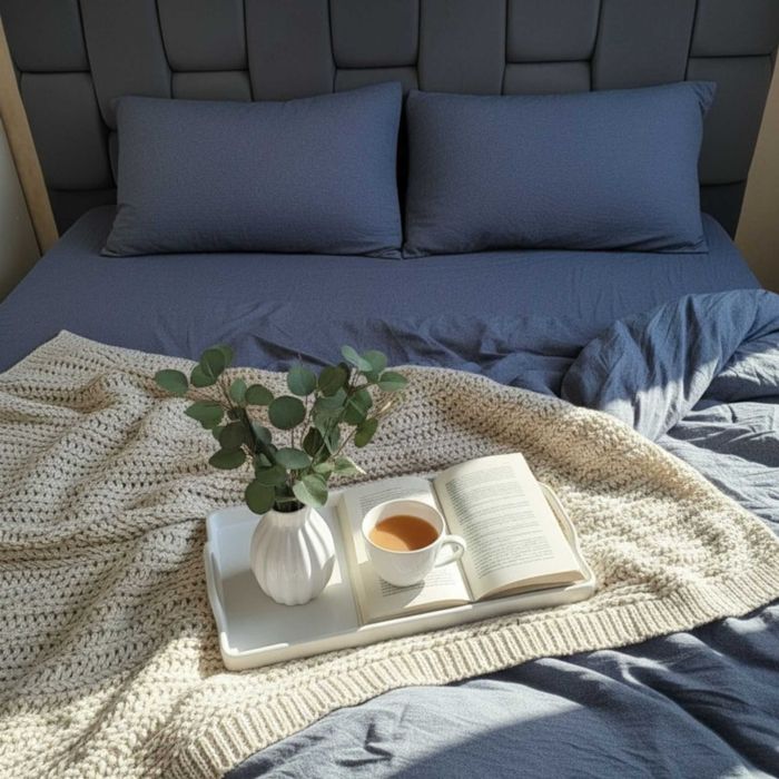 Постільна білизна Варена бавовна. Колір Синій Джинс. Всі розміри