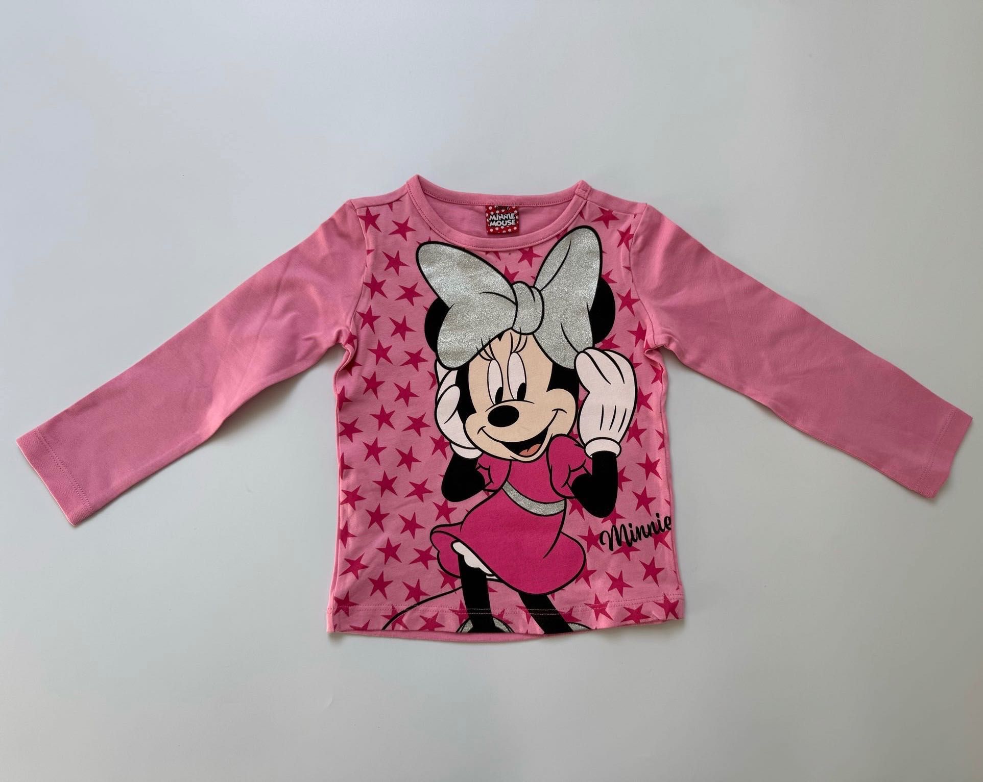 Nowa dziecięca bluzka na długi rękaw MINNIE MOUSE różowa 92/98