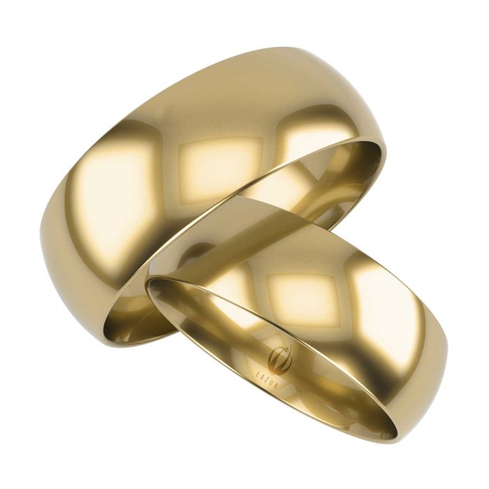 Obrączki złote ślubne, półokrągłe, 7mm próba 585