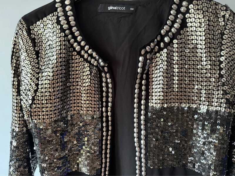Marynarka cekinowa Gina Tricot 34 – sceniczna, błyszcząca