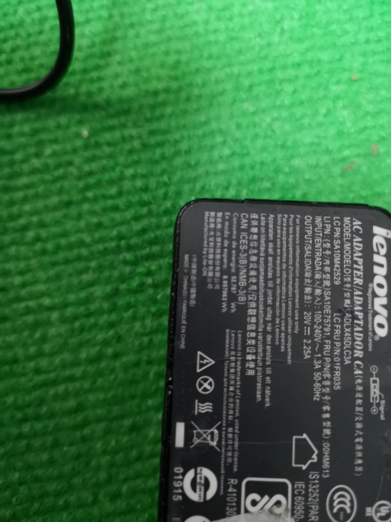 Transformador Lenovo de 20v 2.25A recuperado e totalmente funcional