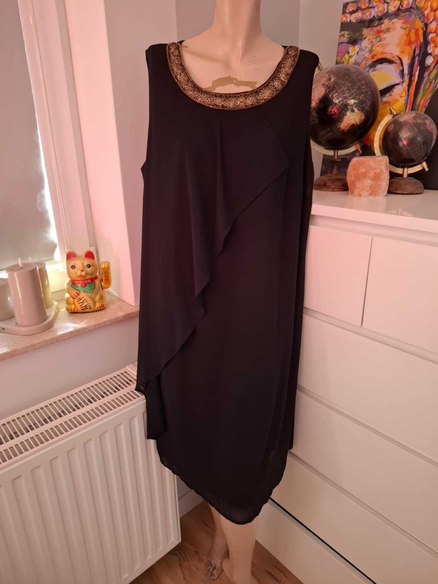 44 XXL Anna Field elegancka czarna sukienka wieczorowa letnia na lato