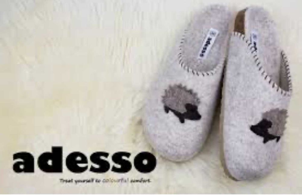 Високоякісні натуральні тапочки з повсті Adesso Італія p.39 24,5-25см