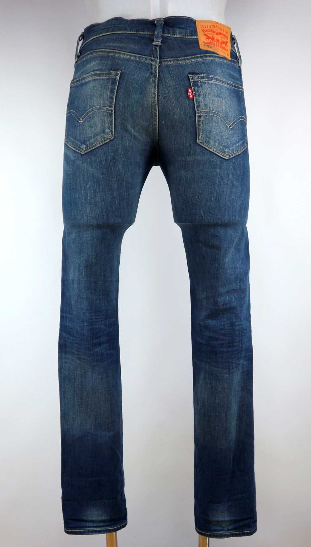 Levis 510 spodnie jeansy W29 L32 pas 2 x 39 cm