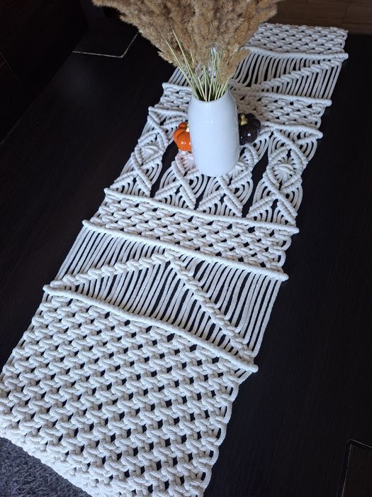 Bieżnik 150x32 Makrama Handmade styl Boho