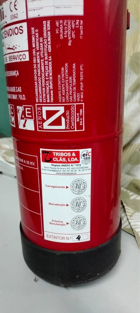 Extintores em bom estado
