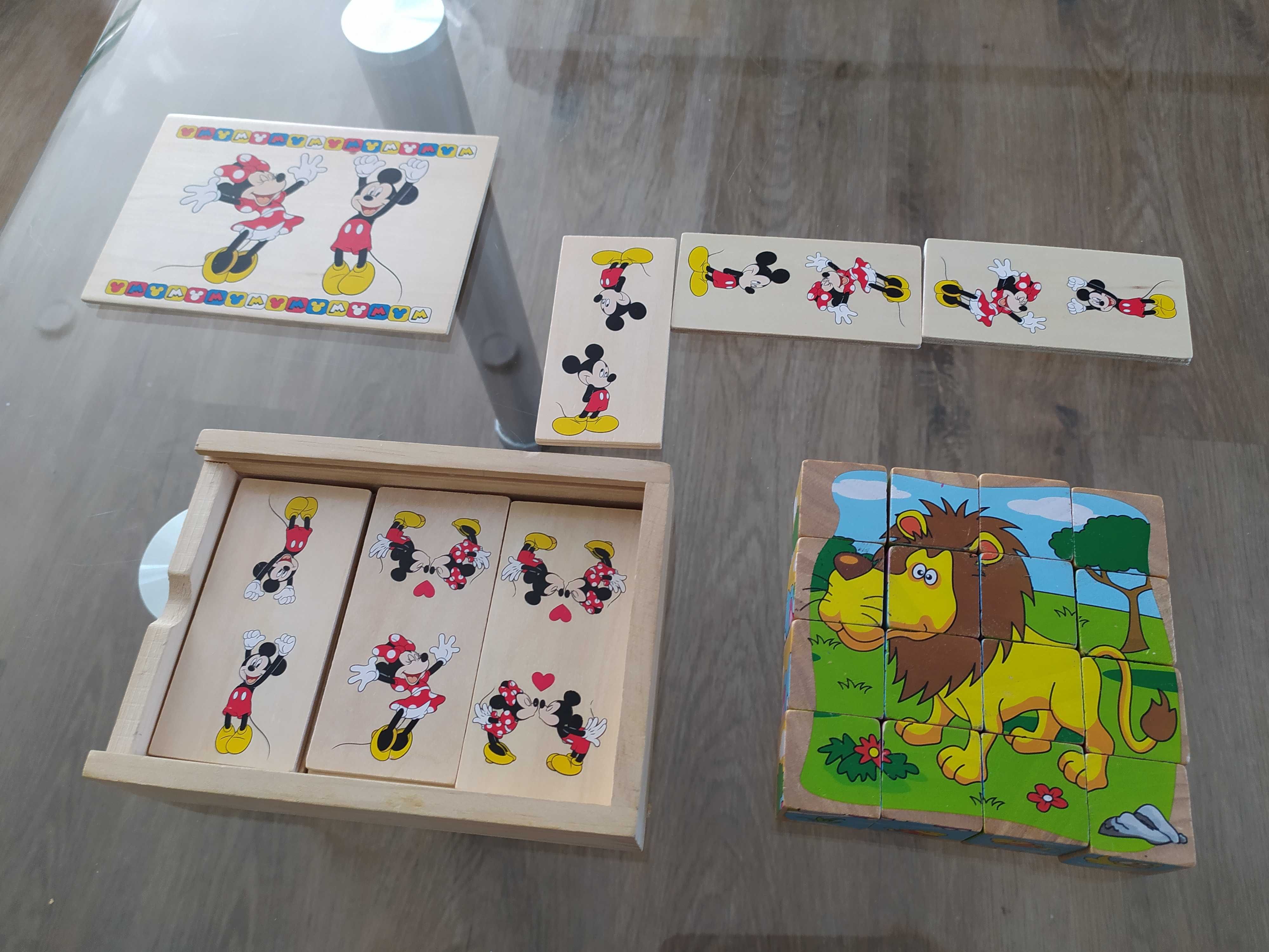 Domino i klocki - puzzle drewniane
