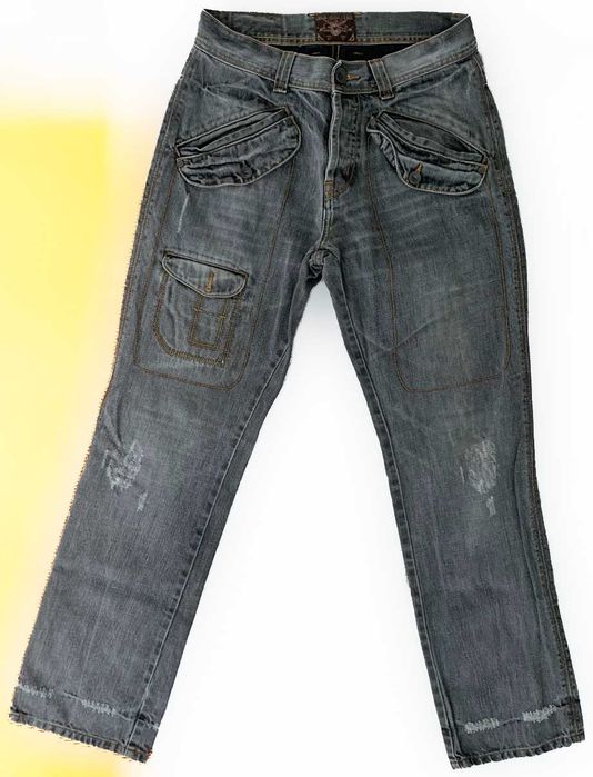 Calças de Adulto Cinza Esbatido, como Novas