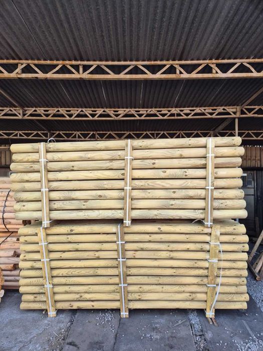 Bale toczone Palisada Drewniana fi10 3m 10x300  Wałki Pale Drągi Kołki