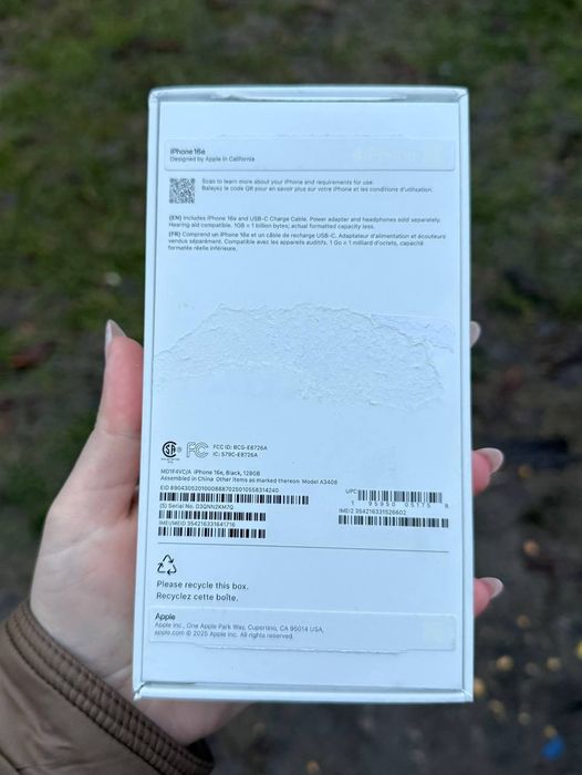 iPhone 16e 128 gb neverlock open box