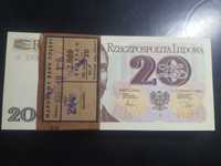 Promocja ! PACZKA 100 x 20 złotych 1982 UNC/UNC- MIX SERII