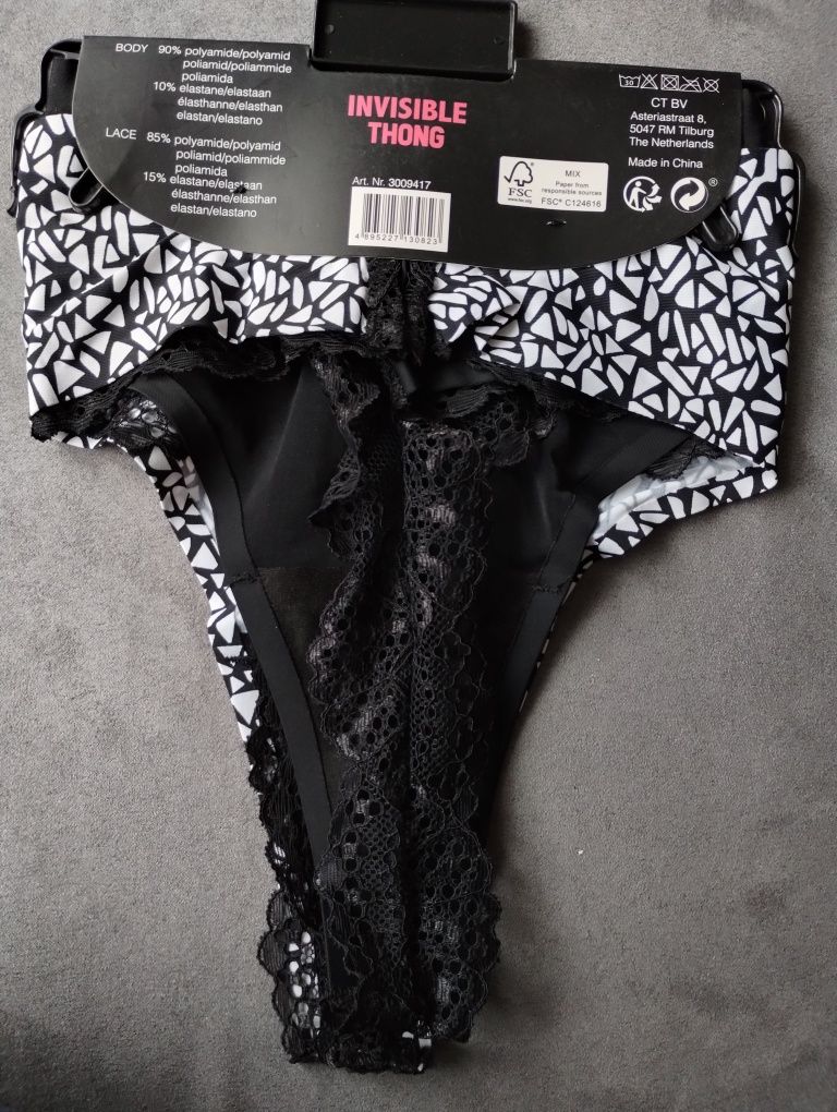 Damskie stringi Invisible Thong XL 2pak