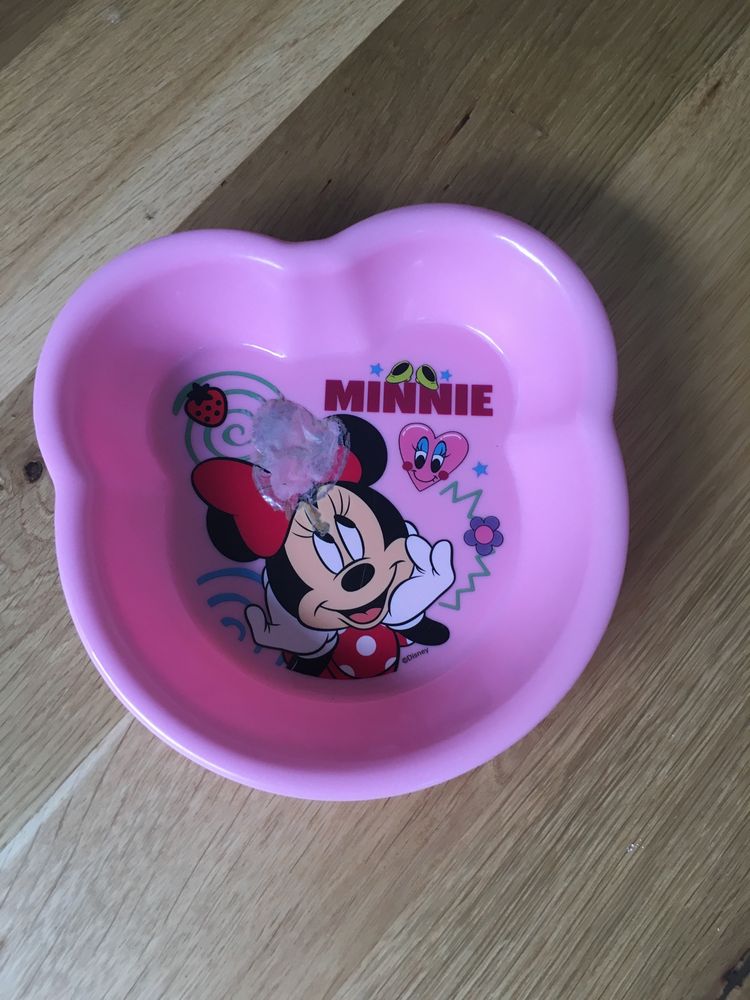 2 plastikowe miseczki Myszka Minnie i Kraina Lodu