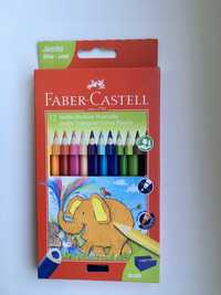 Карандаши утолщенные цветные Faber-Castell JUMBO +точилка,