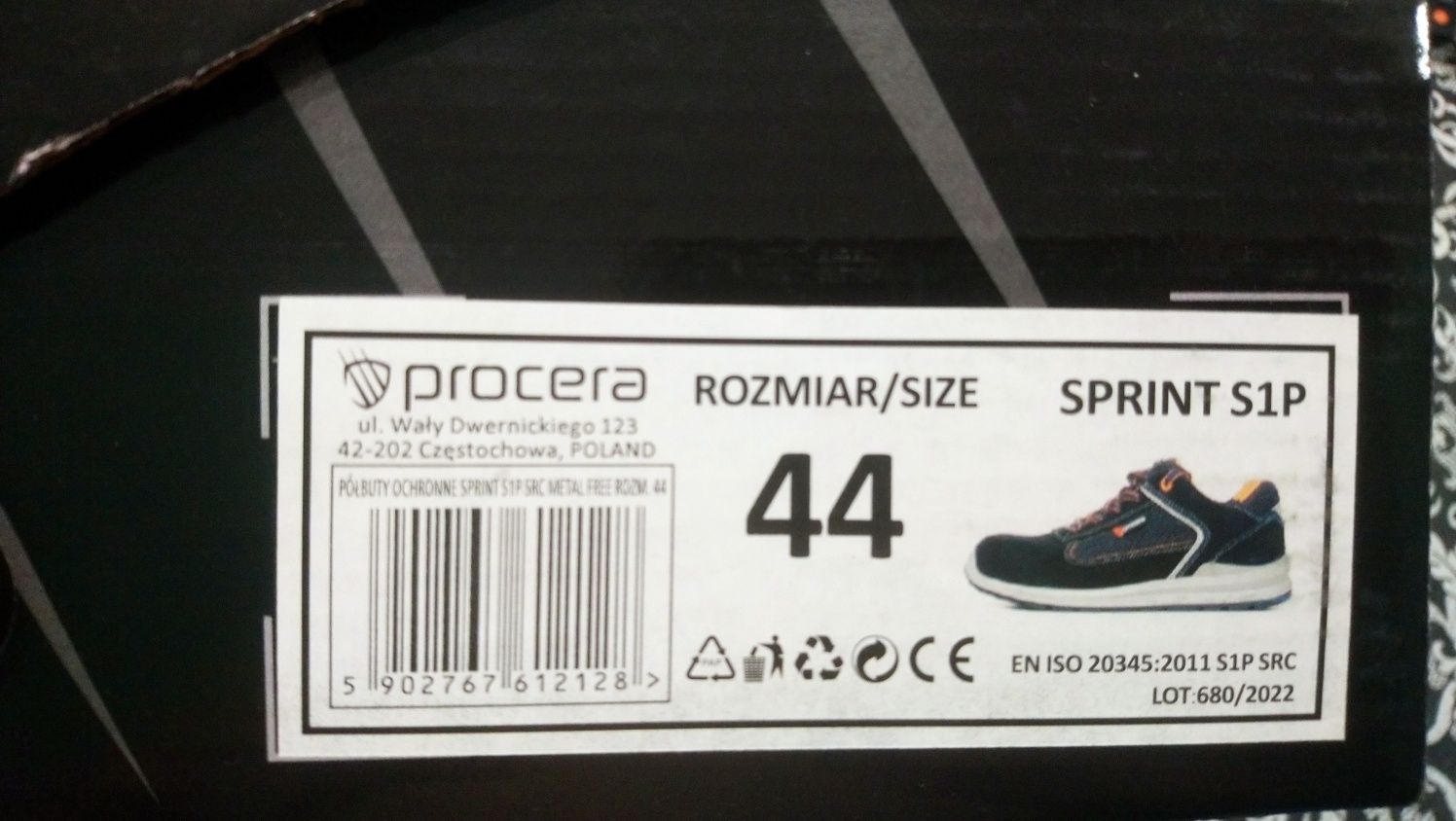 Buty robocze Procera Sprint S1P, polskie, nowe, rozmiar 44.