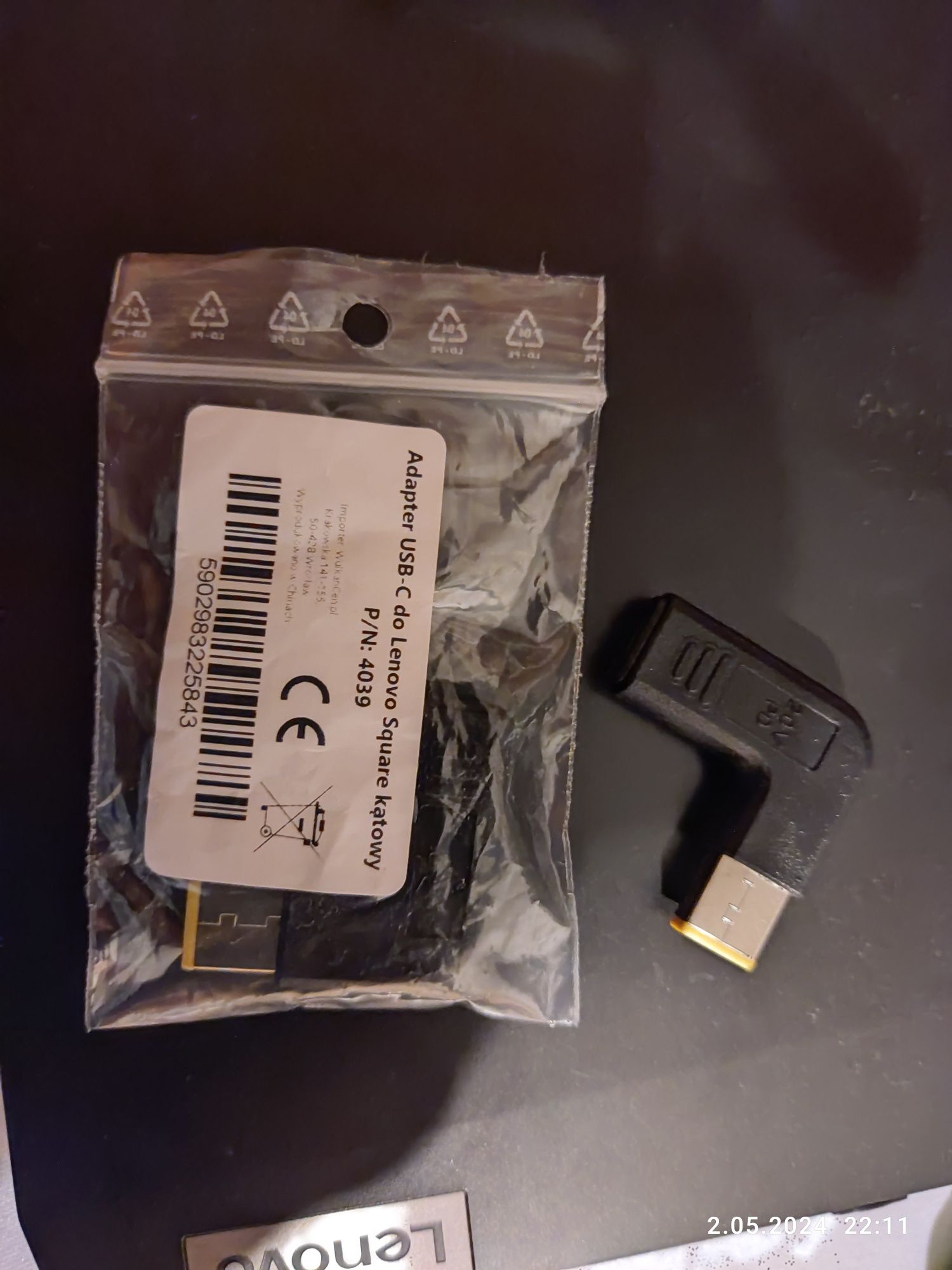 Adapter USB-c do Lenovo square kątowy