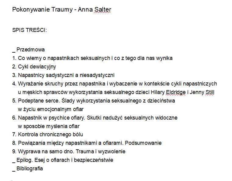 Pokonywanie Traumy dr Anna Salter Media Rodzina 2003 Trauma Terapia