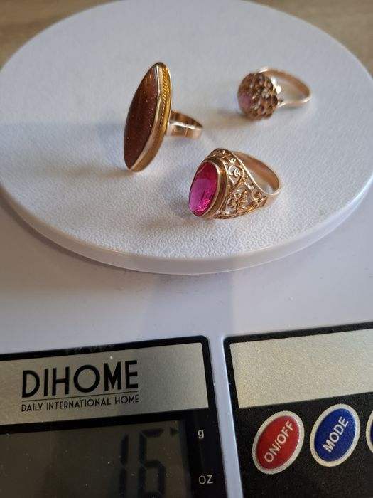 Trzy przepiękne złote pierścionki pr.583 ,14karatów waga ponad 16 gram