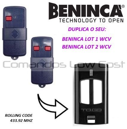 Comando Original BENINCA TO GO WV / VA, NOVOS