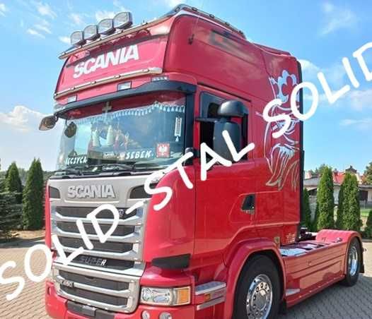 Orurowanie DŁUGIE / GÓRNE ze stali nierdzewnej Scania R / S POLEROWANE