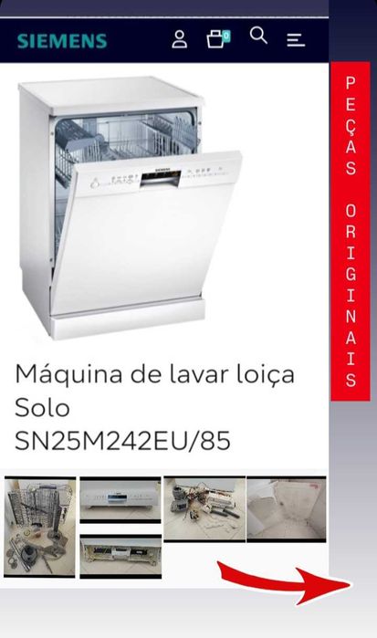 Máquina Lavar Loiça Siemens - peças
