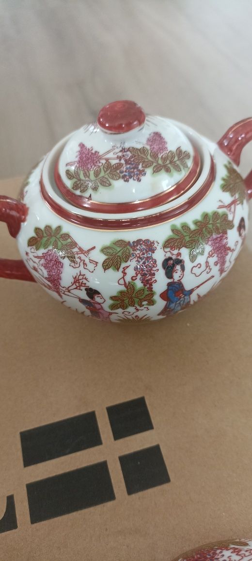 Zestaw deserowy oryginalna chińska porcelana kpl.