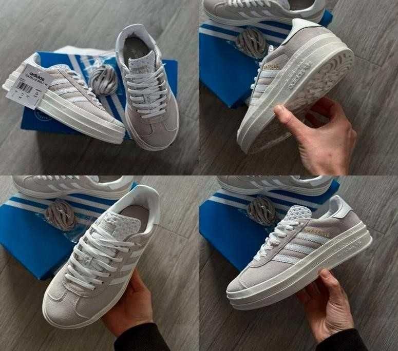 Женские кроссовки Adidas Gazelle Bold Grey White 36-41 адидас Sale