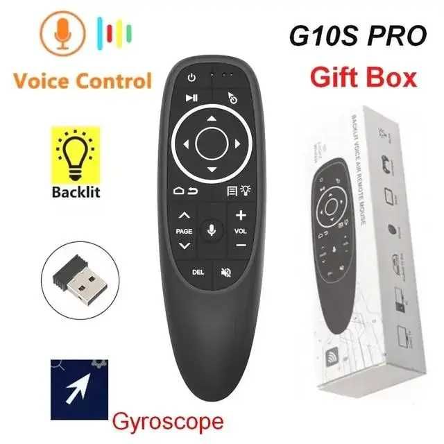 Пульт G10S Pro Air Mouse с подсветкой, голосовое управление, аеромыша