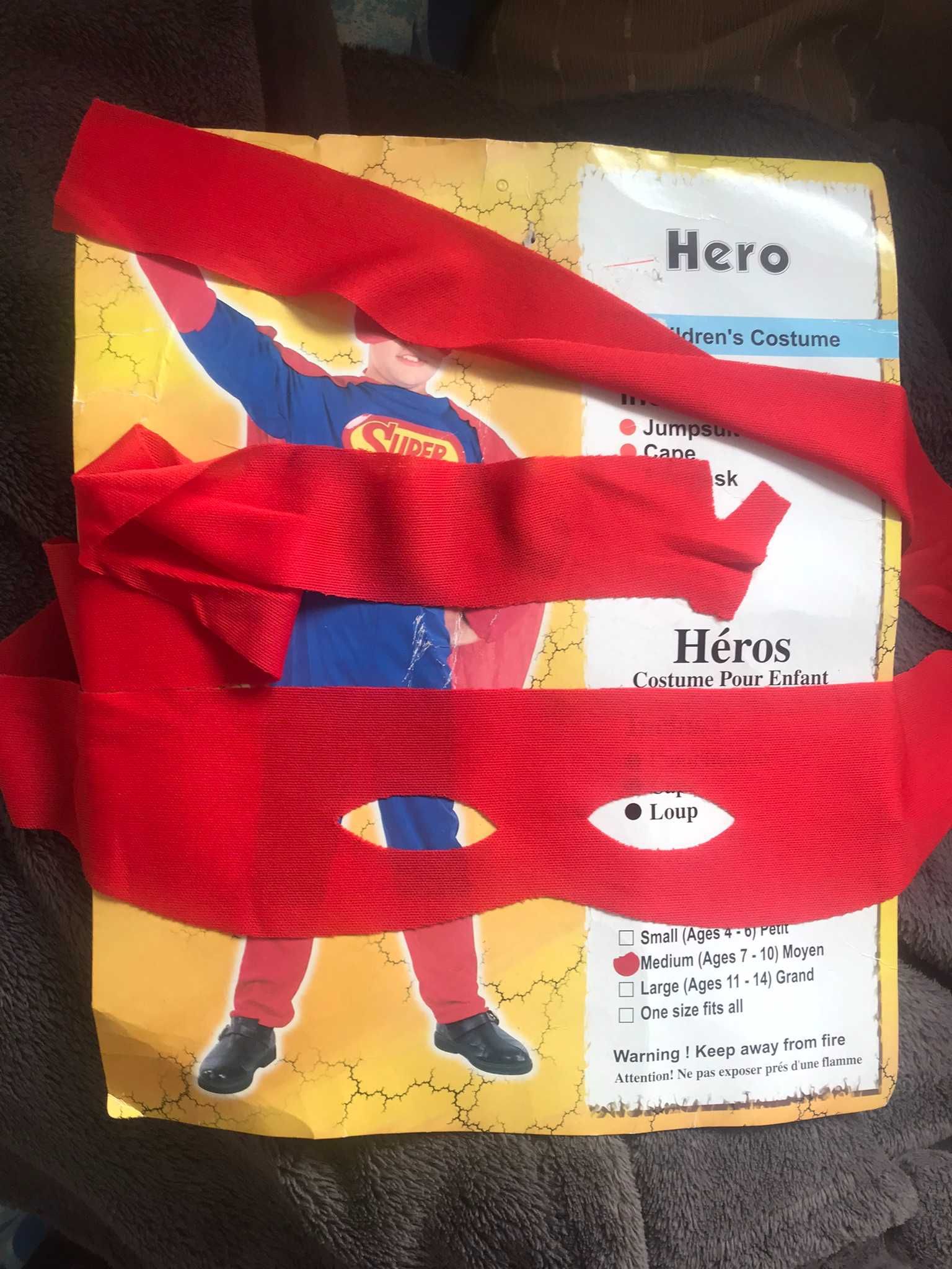 Fatos de carnaval disfarce de super herói  7-10 anos