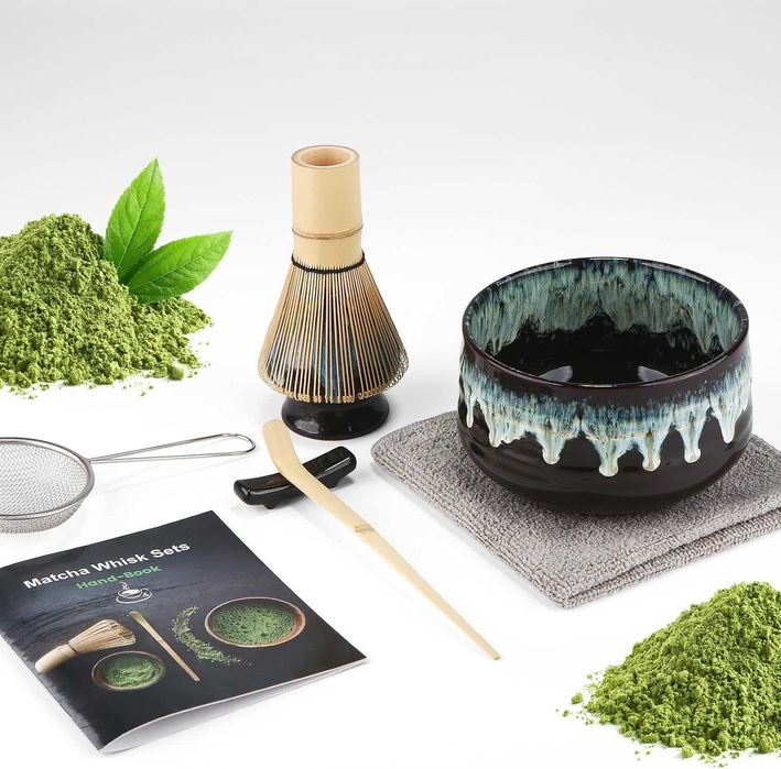 Zestaw Prezentowy Do Matchy 7 Częściowy Akcesoria Trzepaczka Misa