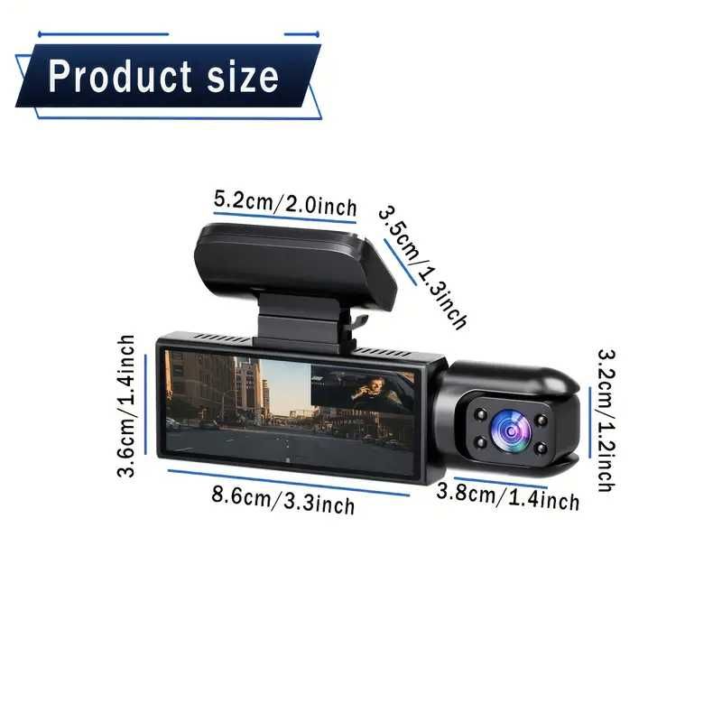 Kamera Samochodowa Dash cam z Podwójnym Obiektywem