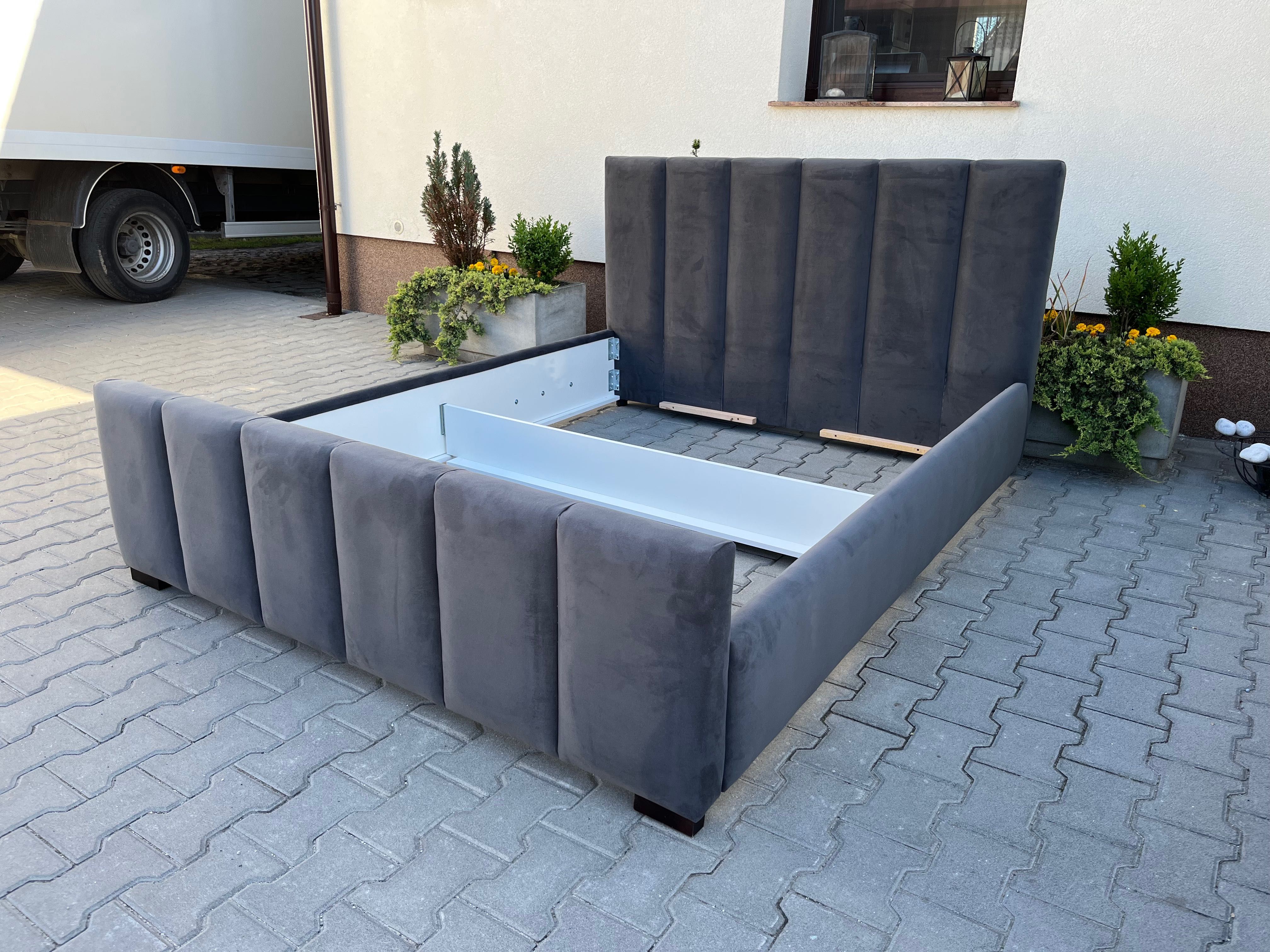 Łóżko tapicerowane Ramona z pojemnikiem + stelaż pod materac  160x200