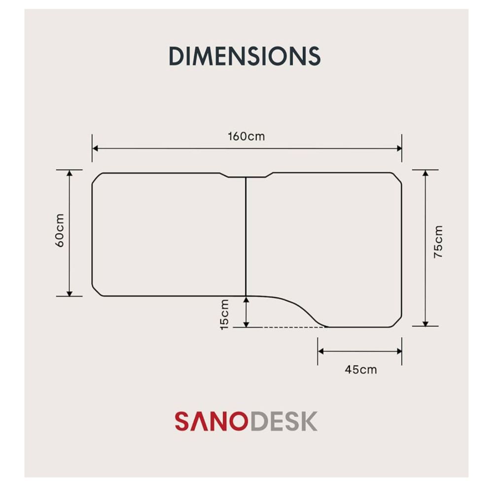Secretária Elétrica Altura Regulável SANODESK QS1 160x75cm