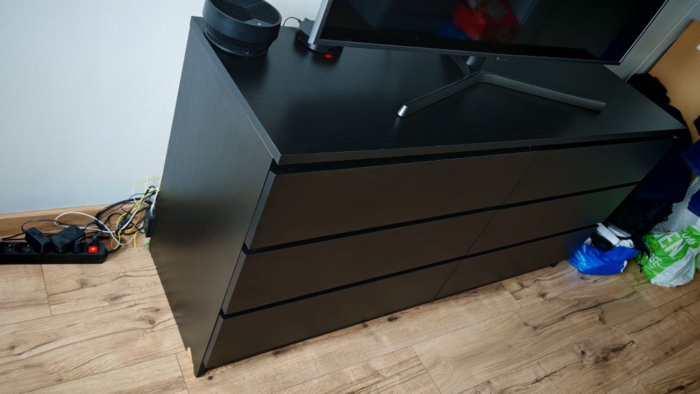 Komoda 161 x 80 x 48 czarne drewno