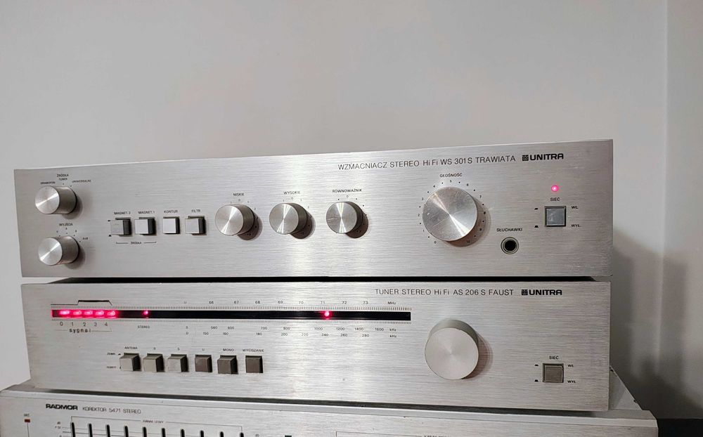 Zestaw Wzmacniacz Unitra WS 301S Trawiata+ Tuner Faust AS 206S