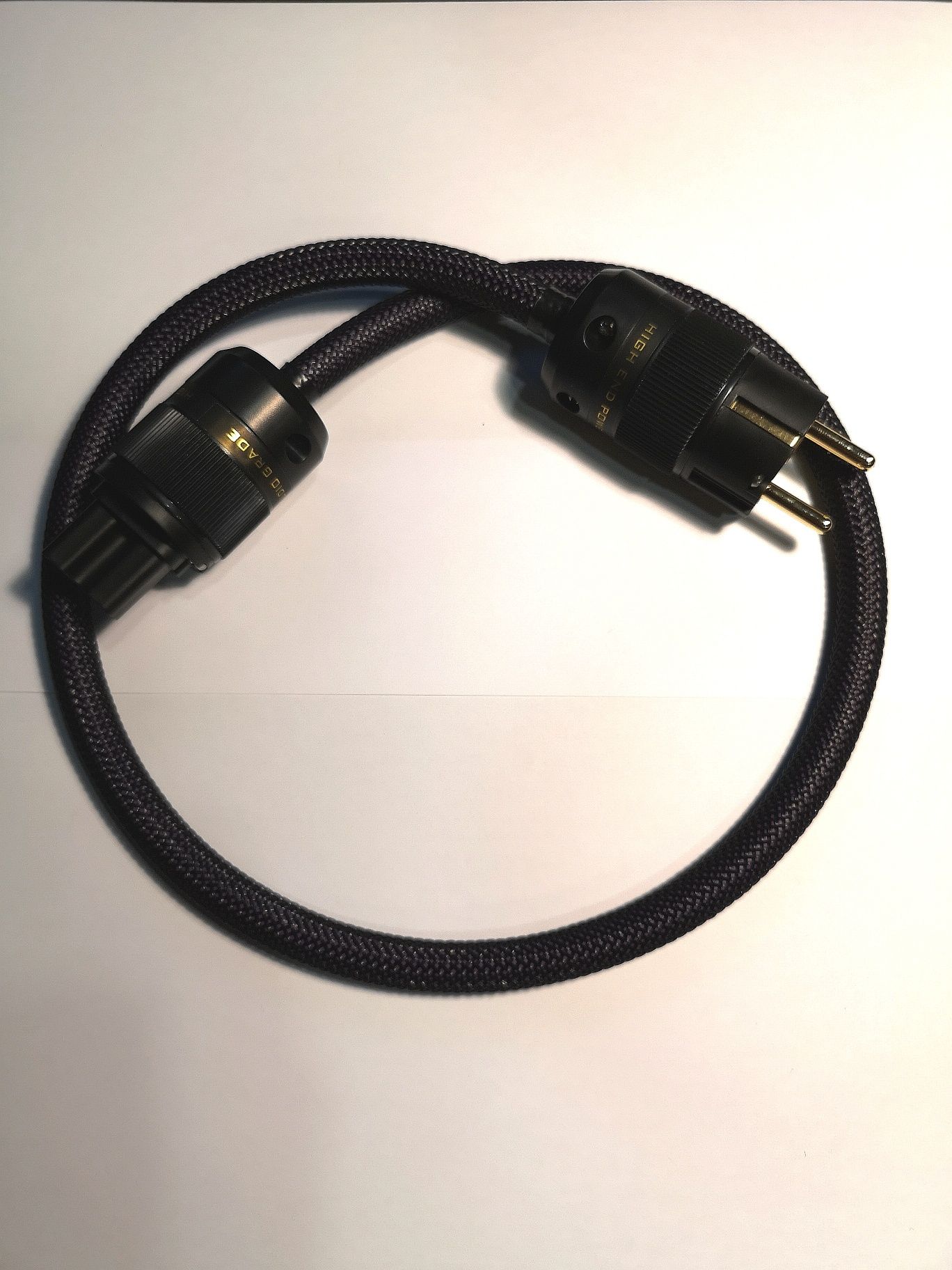 Kabel zasilający audio Melodika 0.75m 3x2.5 mm. Wtyki Schuko pozłacane