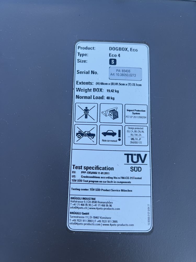 Klatka transporter do przewozu psa 4pets DOGBOX ECO 4 do  40kg atest