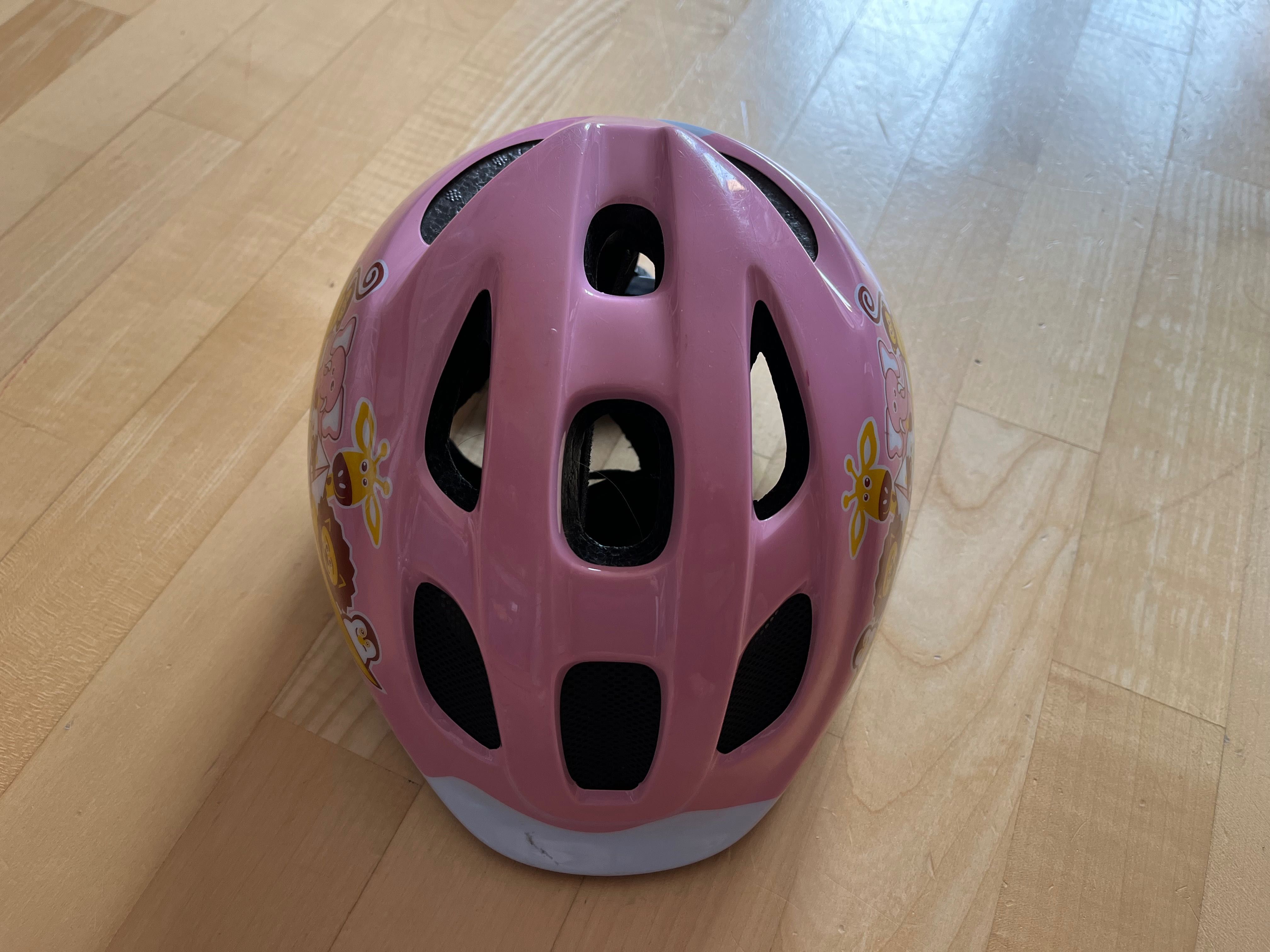 Kask rowerowy BTWIN 46-53 XS różowy dla dziewczynki