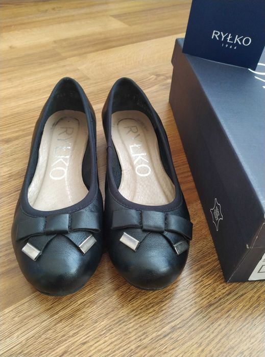 Baleriny Ryłko r.36 czarne skórzane