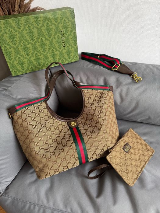Сумка шопер жіноча Gucci Giglio tote bag сумочка гуччи женская шоппер