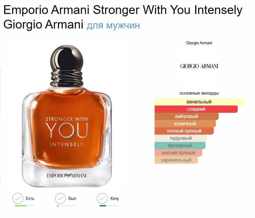 Emporio Armani Stronger With You Intensely 100мл ОРИГИНАЛ!