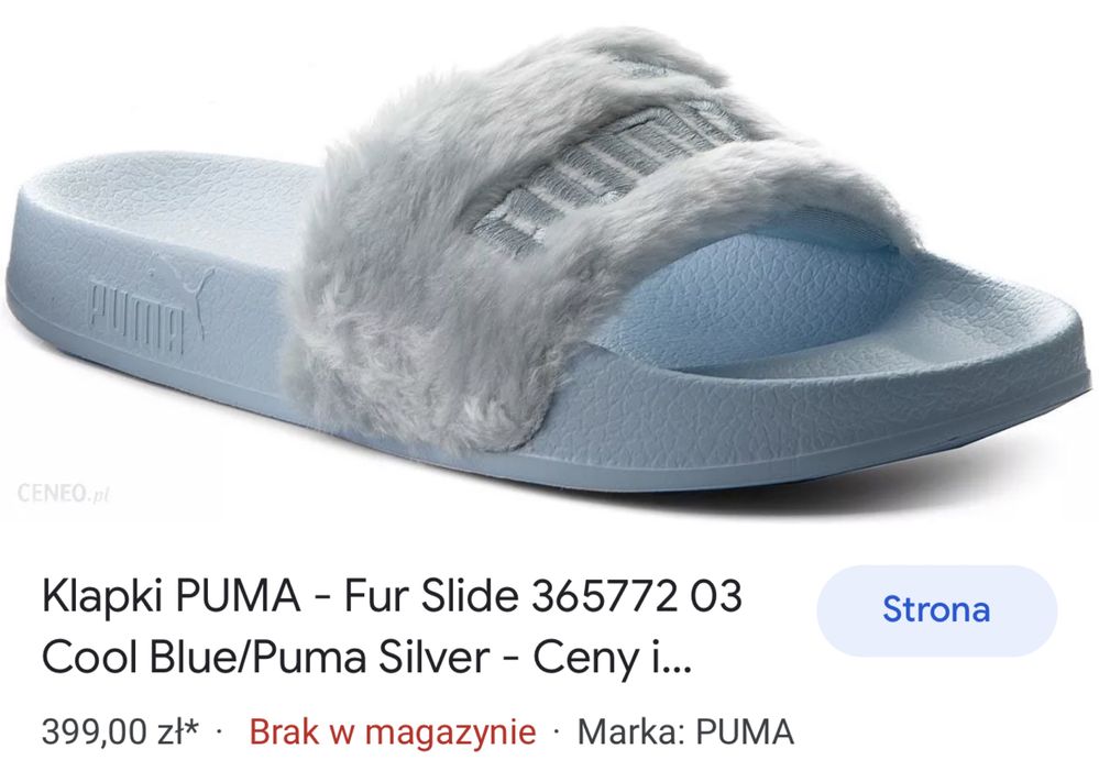 Puma Fenty by Rihanna klapki futerko r. 41 42 slide j. nowe okazja